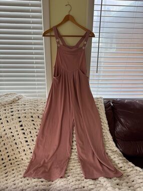 HALARA Rose Mauve Wide-Leg Jumpsuit Romper